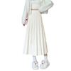 Autumn & Winter High-Waisted Knitted Pleated Long Wool Skirt for Women