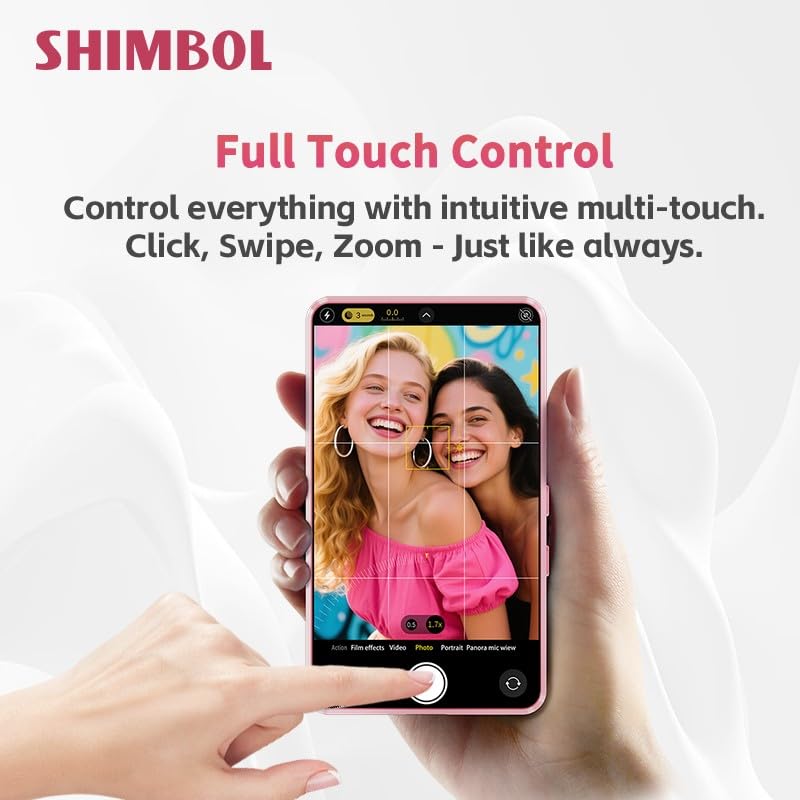 Schermo Monitor Selfie Shimbol P4 per iPhone con Supporto Magnetico per Fotocamera Posteriore, Monitor per Vlog da 4 Pollici Multi-Touch e Android,
