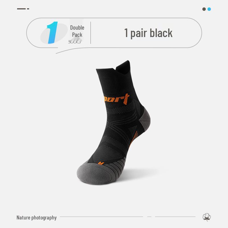 Men's Plus Size Mid-Calf Breathable Sports Socks for Spring/Autumn - Ideal for Basketball, Running, and Marathon