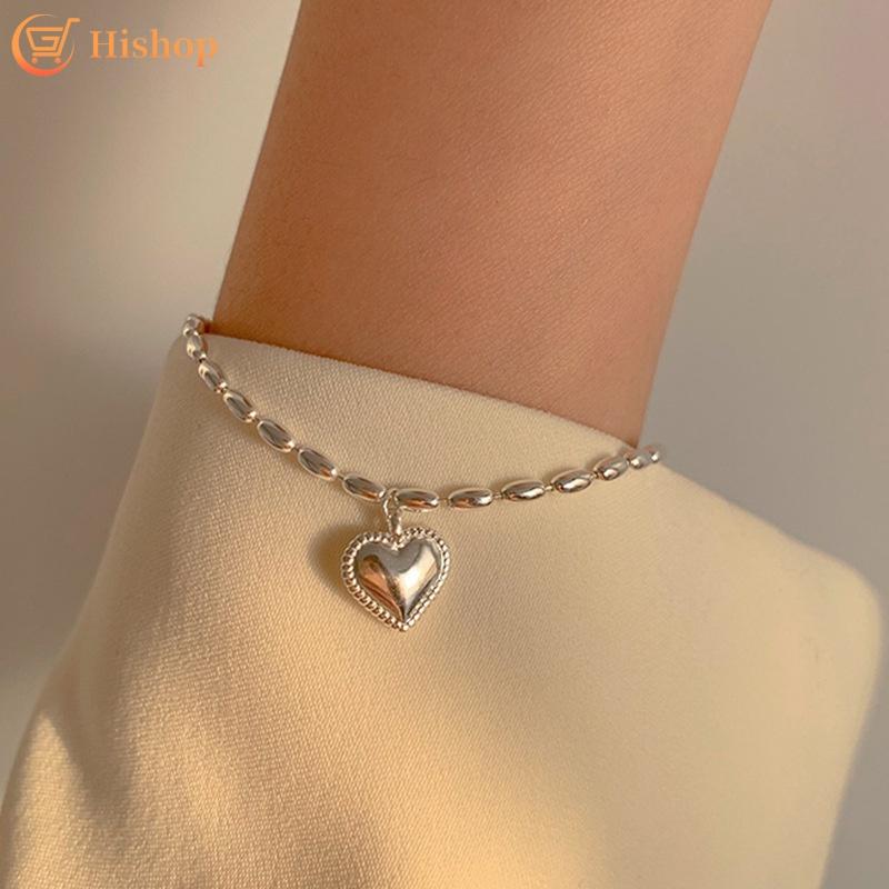 iF ME Módny náramok s príveskom srdiečko Korálky Retiazkové náramky pre ženy Doplnky Šperky