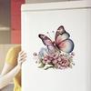 Pegatinas de Pared de Flores Mariposa Decoración de Puerta de Baño de Inodoro Mural Decoración del Hogar Papel Pintado Autoadhesivo