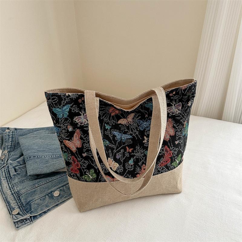 Large Size Tote Bag Fashion Folding Women Handbag Sea Tote Shoulder Bags Ladies Casual Flower Printing Shopping Bags Summer New