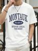 Montauk New York Hyper Local Tourist Print TShirts Men Cotton Casual T Shirt Breathable Summer Sportswear Loose Crewneck Tops