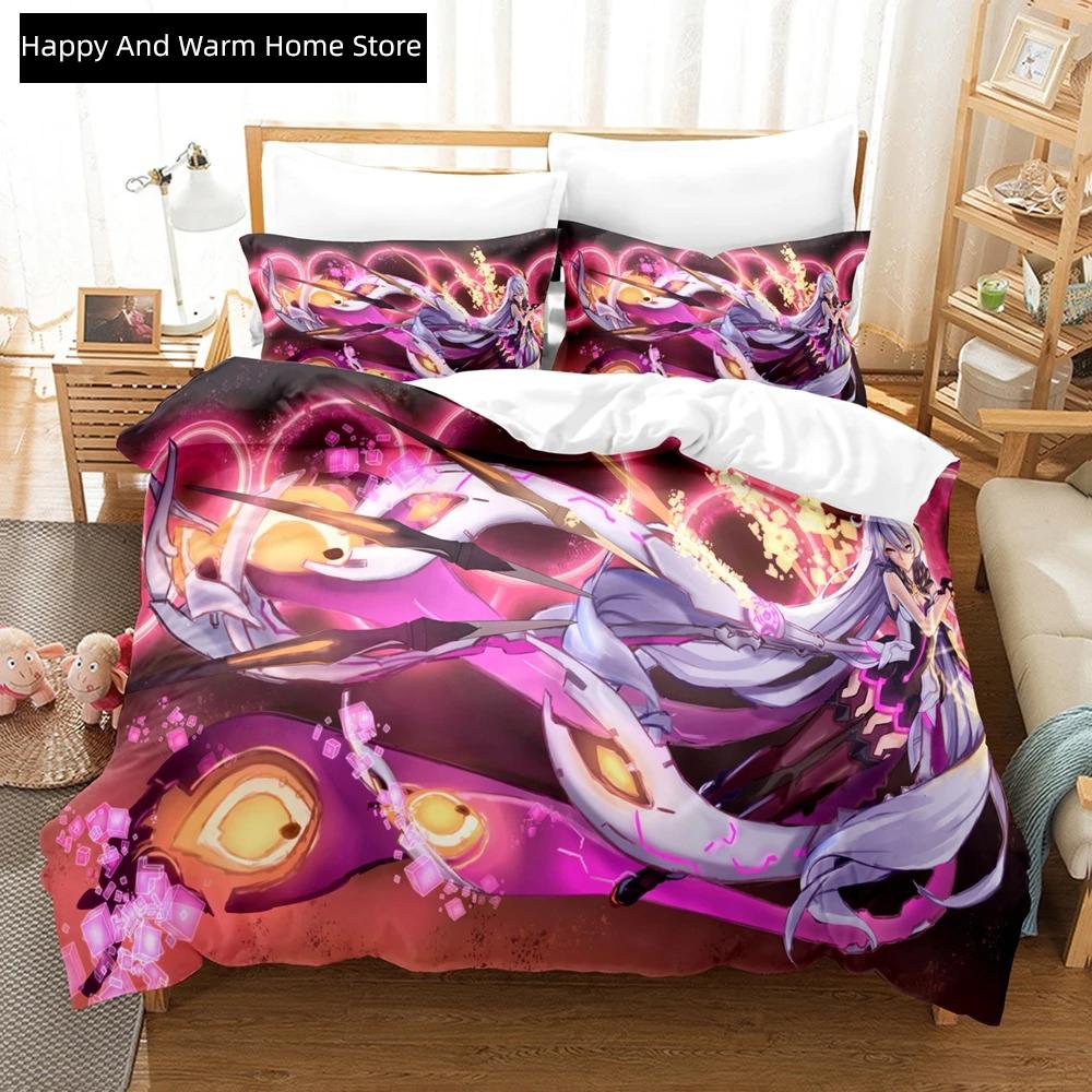 3D Anime Honkai Impact 3rd Beding Set Printed Decorative 2_3pcs Soft Duvet Cover Set Bedclothes Comfortable Quilt Cover Home For Home Textiles