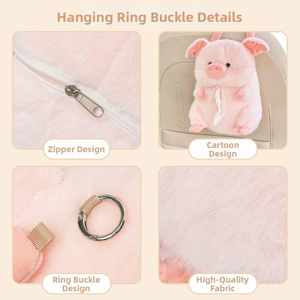 Animal Shape Elephant Car Seat Tissue Box Soft Wall Hanging Napkin Dispenser  Auto Accessories