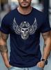 Unisexs Casual Outdoor Sports Tshirt With Skull And Earphone Design Regular Fit For Casual Daily Wear And Formal Occasion