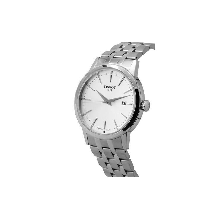 Tissot Quarzwerk 50 Meter Wasserdichtigkeit Herrenuhren Uhr 42mm Silbernes Zifferblatt Edelstahlgehäuse T129.410.11.031.00