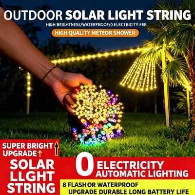 Solar-Powered Waterproof LED Fairy String Lights for Outdoor Holiday Decoration