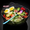 M-Edelstahl Löffel und Gabel Kombi, Haushalts Salatbesteck, Obstgabel, Suppenlöffel, Tragbares Besteck