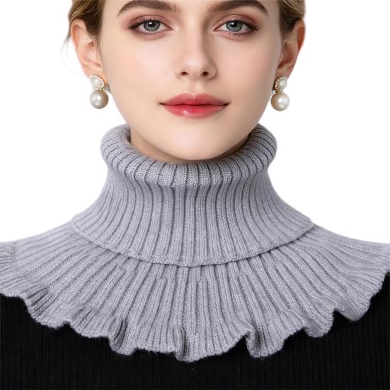 Fake Collar Scarf Detachable High Collar Solid Color Knitted Turtleneck Scarves Collar Insert Fashion