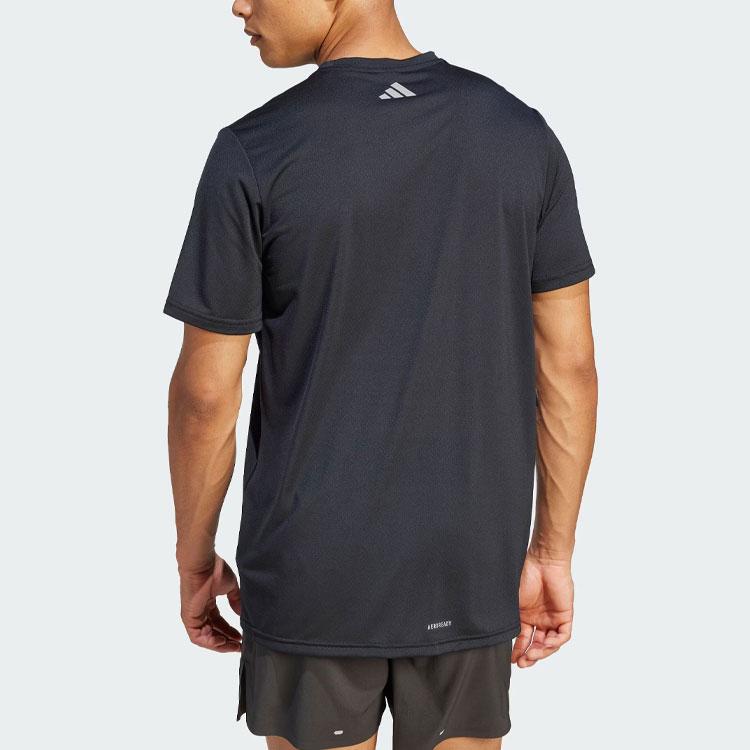 Adidas Brand Love Logo Print Running T-Shirt Men Tops Black HZ4512