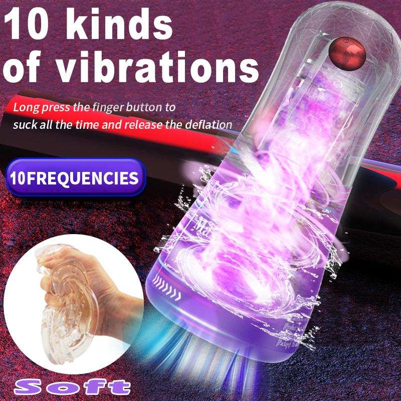 Silicone Aircraft Cup Penis Masturbation Cup for Men Vibration Blowjob Sucking Machine Transparent Soft Pussy Adult Sex Toy