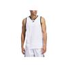 Adidas Logo Detail V-Neck Sleeveless Basketball Jersey Men Tops White JN0337
