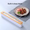 Plastic Wrap Dispenser with Slide Cutter Adjustable 2-In-1 Food Cling Wrap Film Roll Holder Cutting Tools Kitchen Gadgets