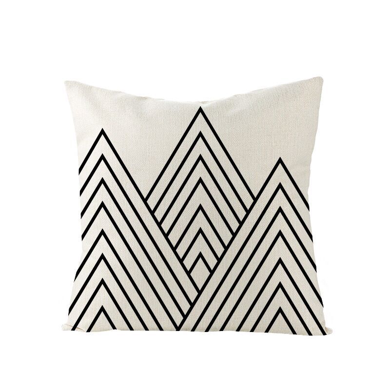 Modern Simple Black and White Geometric Pillow Case Home Sofa Pillow Cushion Cover