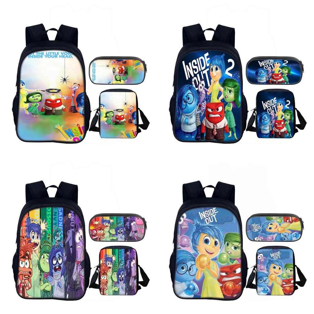 Inside Out 16inch School Backpack Set With Polyester Material For Kids And Teens