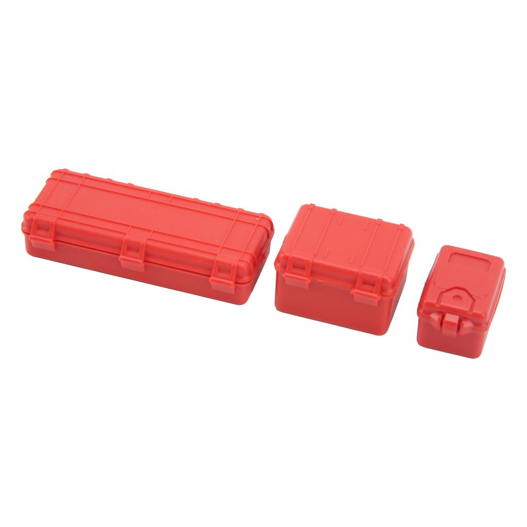 3 Pcs RC Car Simulation Luggage Case Large Medium Small RC Crawler Suitcase Decoration for 1 18 1 24 Red