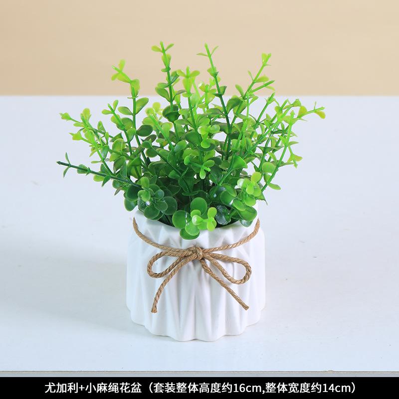 Simulated Potted Plants, Plastic False Flower Ornaments, Artificial Plants Bonsai Dining Table Decorations, Photography Props