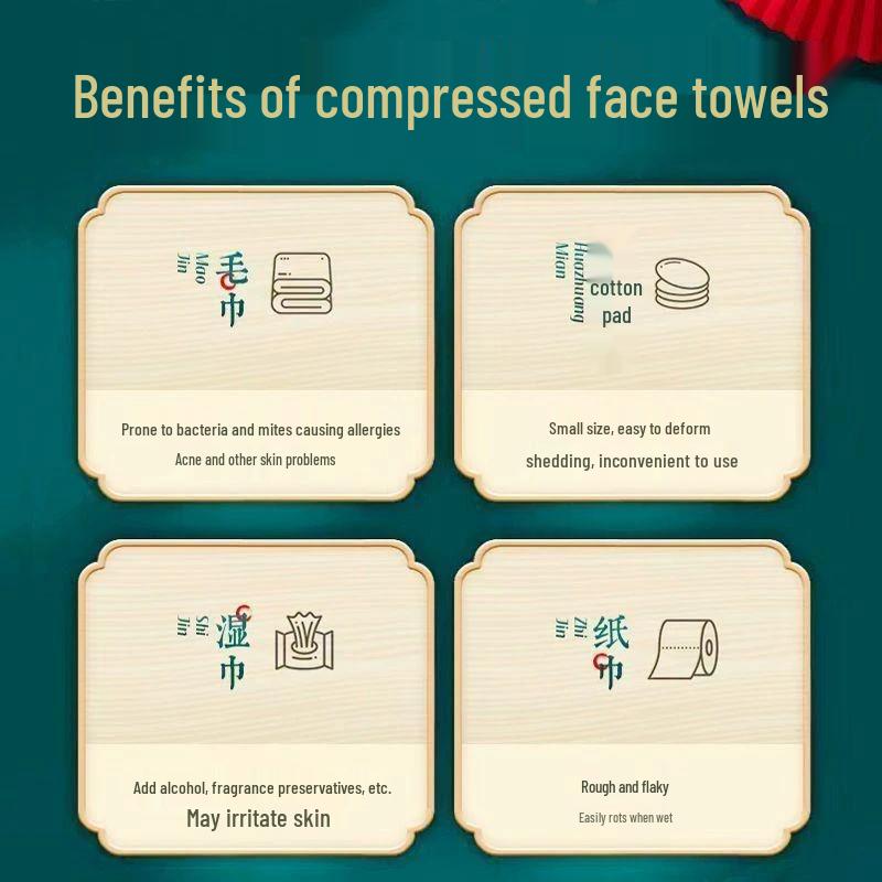 Extra Thick Compressed Face Wash Towels: Disposable Cotton Cleansing Pads