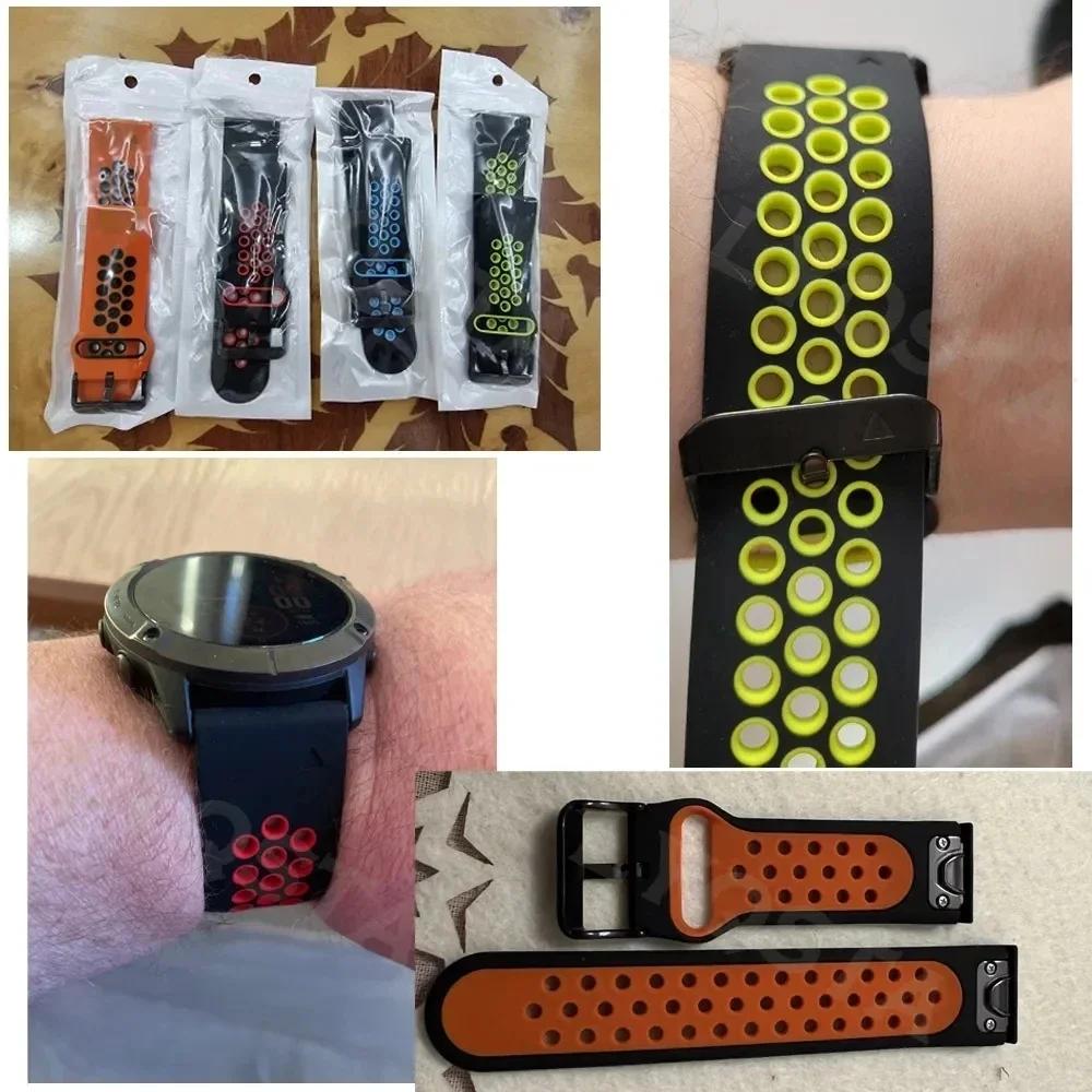 26mm 22mm For Garmin Fenix 7X 7 Pro 6 6X Pro 5X 5 Plus Sapphire Solar Watch Strap Bracelet Quick Release Silicone Band Wristband