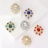 Rhinestone Oval Brooch for Women Unisex Crystal Glass Pins Banquet Party Backpack Gifts Jewelry Accessories