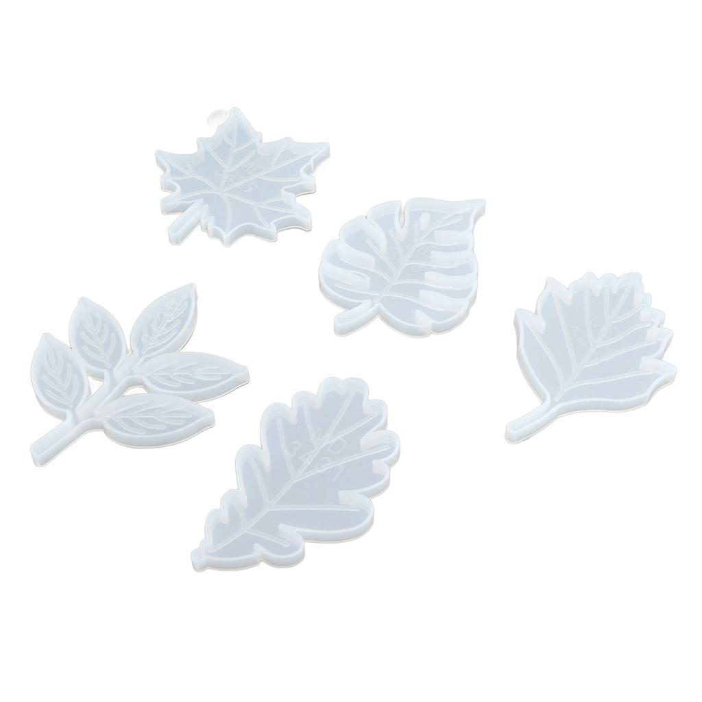 5 Stück Blätter Untersetzer Form Blattstil Design Wiederverwendbar Silikon Glänzend Flexibel Silikon Untersetzer Form