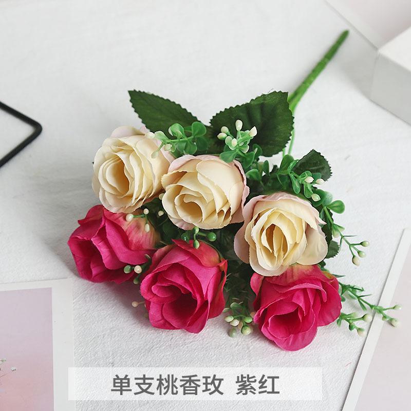 Simulated Flower Bouquet Fragrant Roses Finished Wedding Home Decoration High-end Vase Flower Arrangement Photography Props