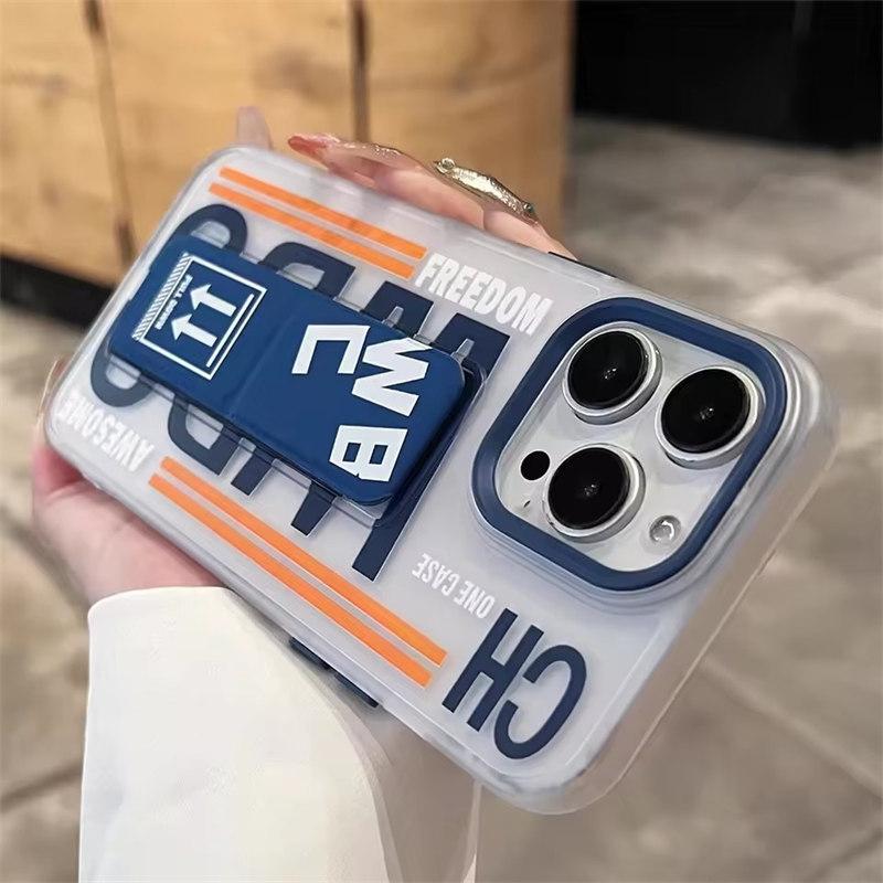 Matte Anti-Slip Phone Case for iPhone 16/15/14/13 Pro Max - Shockproof Hard Bumper Cover with Foldable Wristband Holder