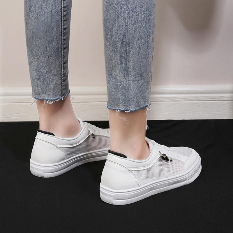 Summer Footwear Breathable Mesh Women's Casual Plus Size Comfortable Soft-soled Flat-bottomed Shallow Shoes
