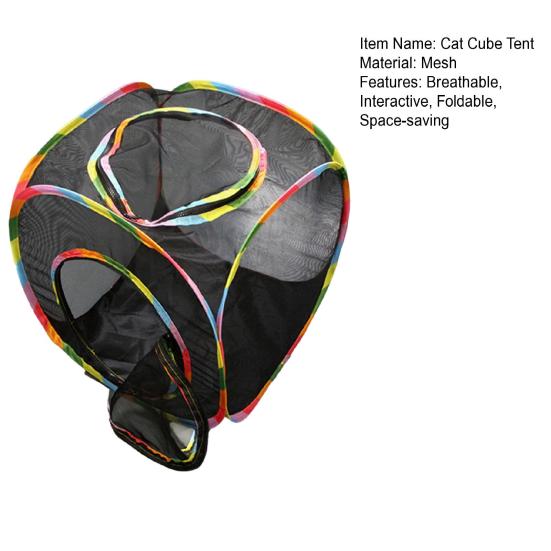 Cat Cube Tent Outdoor Pet Play Mesh Cubic Folding Pop Open Cat Playpen Ventilated Pet Playhouse for Puppy Kitten Bunny