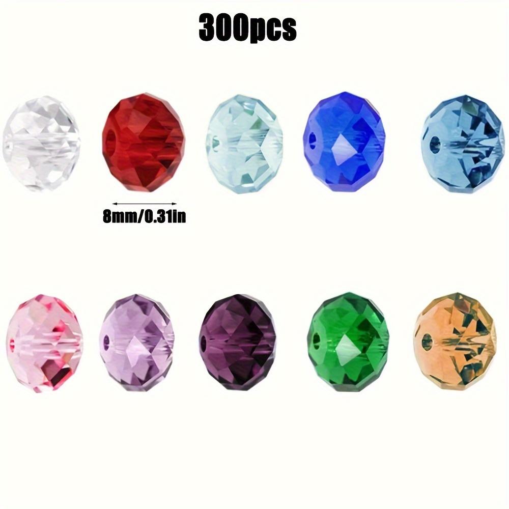 

300 шт. 8 мм/0,31 дюйма акриловые граненые бусины материал, DIY браслет ожерелье аксессуары для изготовления, 10 цветов бусины 300pcs разноцветный