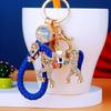 Diamond-Studded Chinese Zodiac Horse Car Keychain Metal Cute Women'S Bag Pendant Keychain Ring Pony Charm