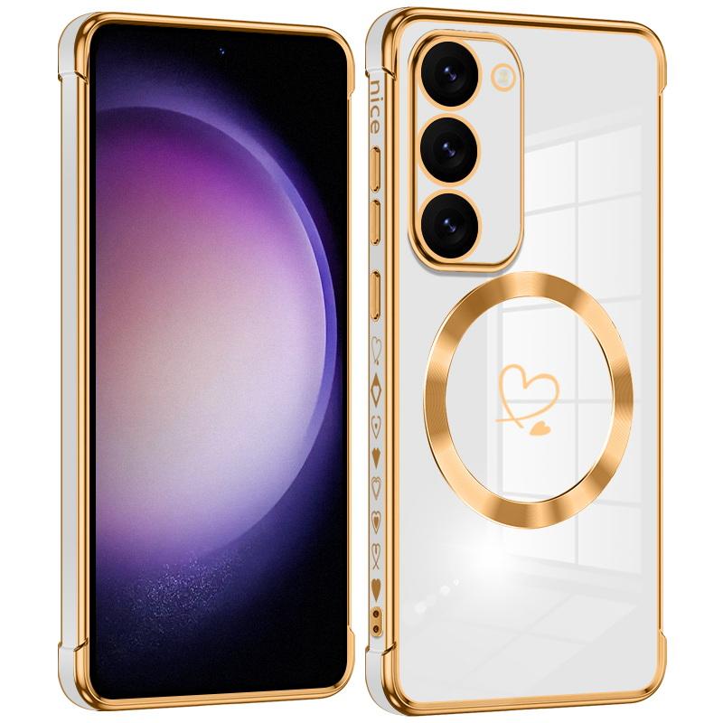 Für Samsung Galaxy S25 S24 Ultra S23 S22 Kabelloses Laden Stoßfest Love Heart Beschichtung Magnetische Hülle Abdeckung