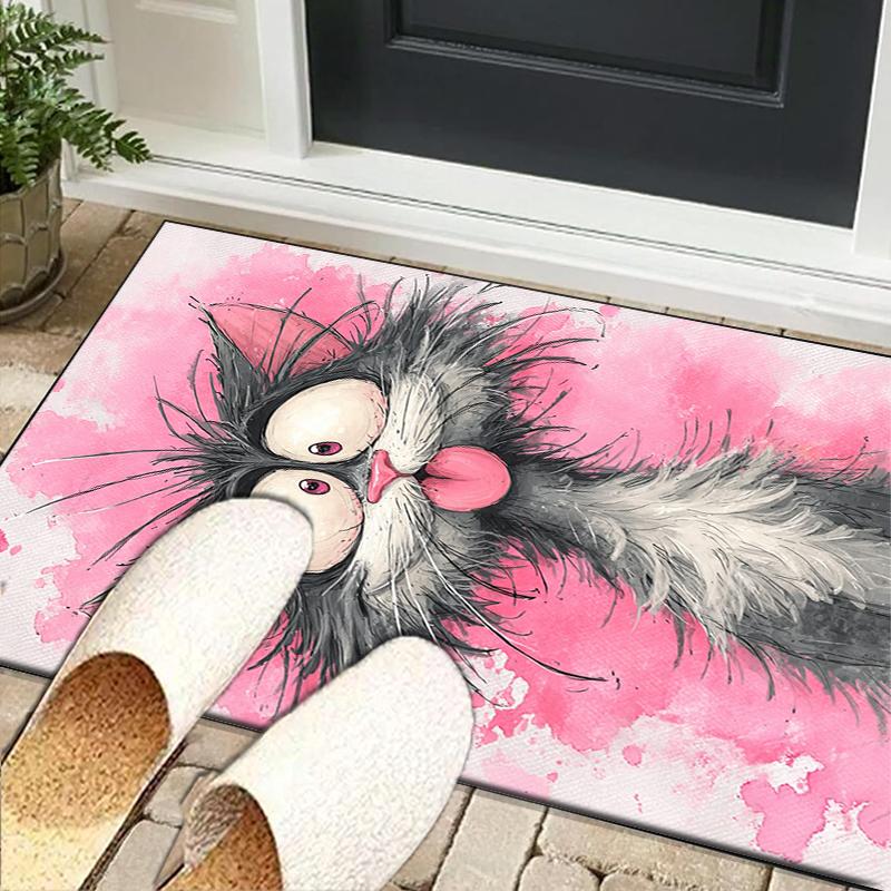 Black Cat In Sunflower Town Office Rug Chair Mat, Game Carpet, Suitable for Front Door, Bedroom, Living Room, Desk, Holiday Gift