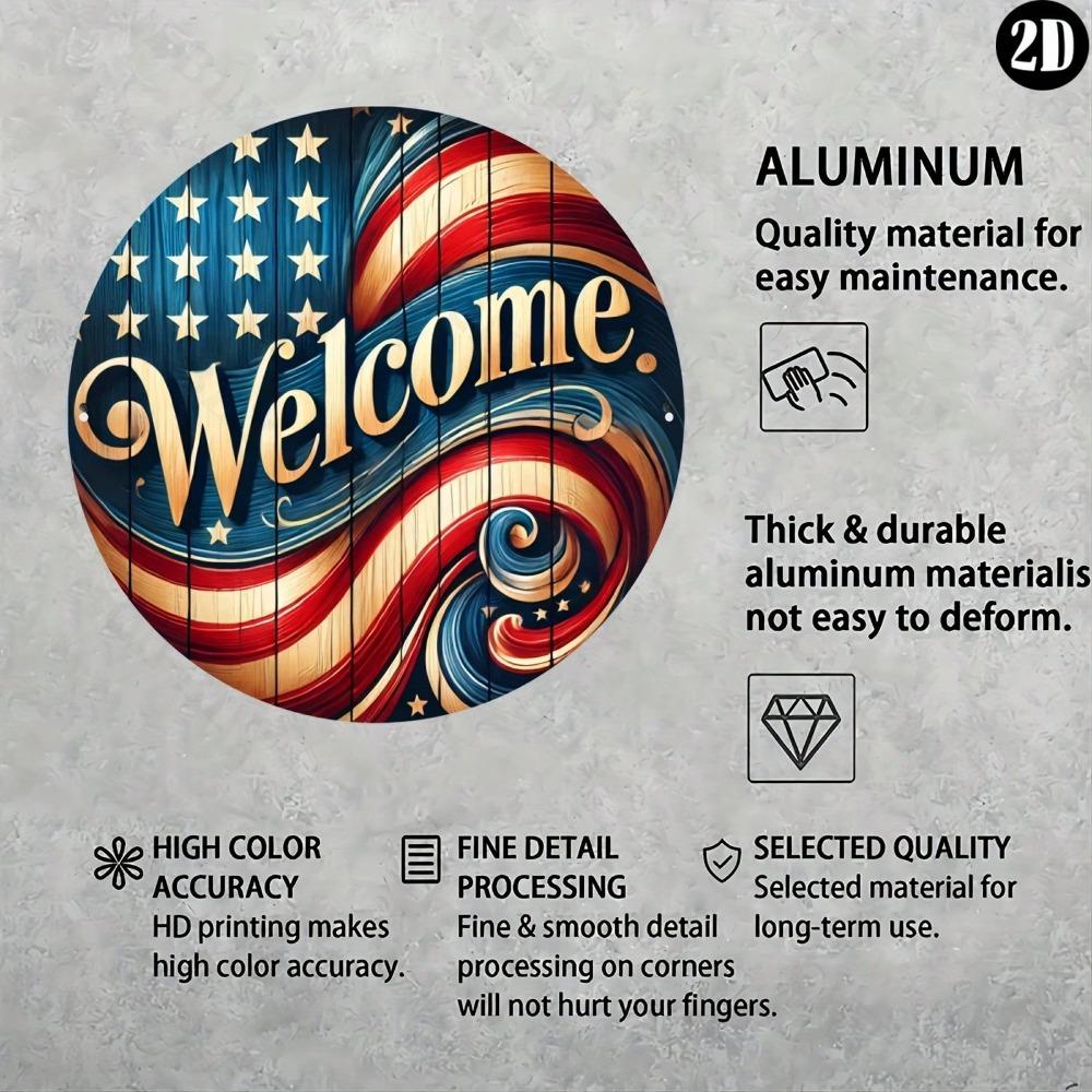 Patriotic Aluminum Metal Tin Sign Welcome Home Wall Art Decor