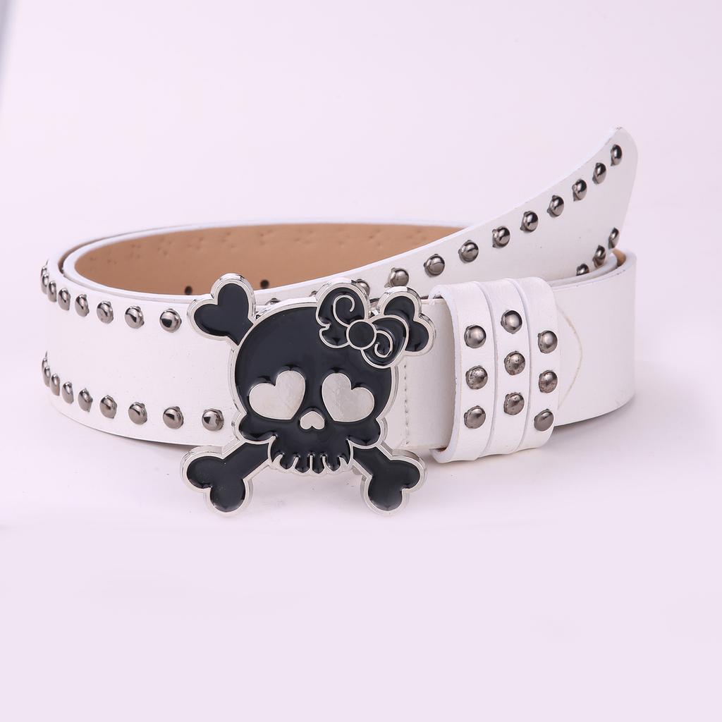 Original Punk Rock Style Belt Female Skull Wide Waist Seal Rivet Spice Girl Belt Men And Women