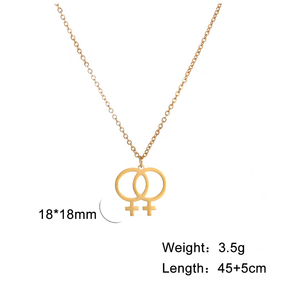 Collana Pendente LGBT Stesso Sesso Acciaio Inossidabile Uomo Donna Amore Libero Avanguardia Collana Coppia Gioiello per Festival Regalo