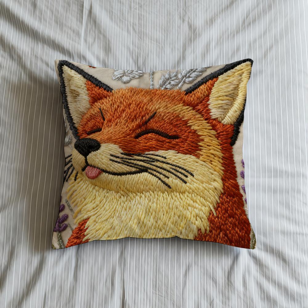 Cushion Cover Soft Squinty Case For Sofa Living Room Home Comfortable Office Decor Protective Pillow Fox Covers
