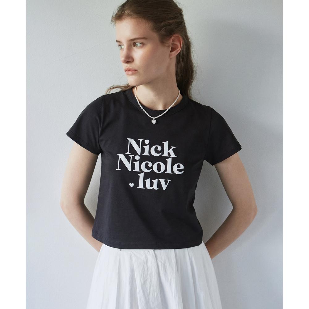 

NICKNICOLE NNC LUV CROP TEEBLACK