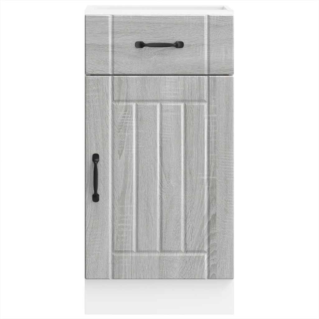 Kitchen Base Cabinet "Lucca" Grey Sonoma Glued Wood