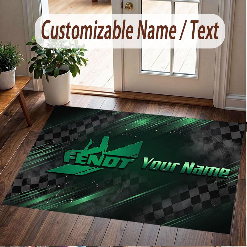 Tappeto Personalizzato Stampa Motivo Fendt Nome Testo Morbido Antiscivolo Tappeto per Pavimento per Decorazione Interna Casa