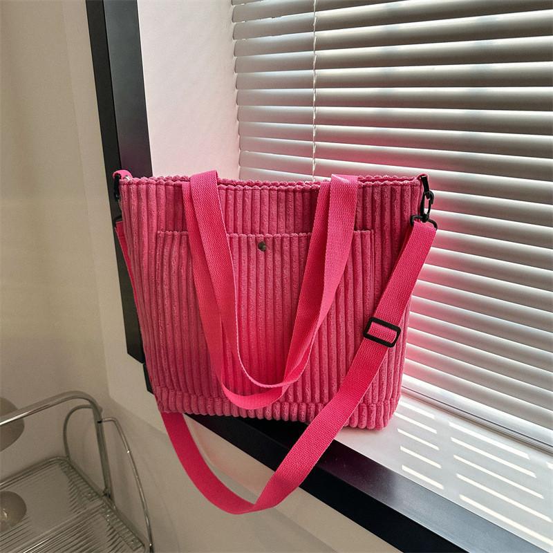 Модная городская холщовая сумка-тоут 2023 Новая большая вместительная сумка через плечо для лета RoseRed