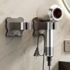 Waterproof Wall-Mounted Adhesive Hair Dryer Organizer Space-Saving And Durable Ideal For Clutter-Free Bathroom Hair Dryer Holder