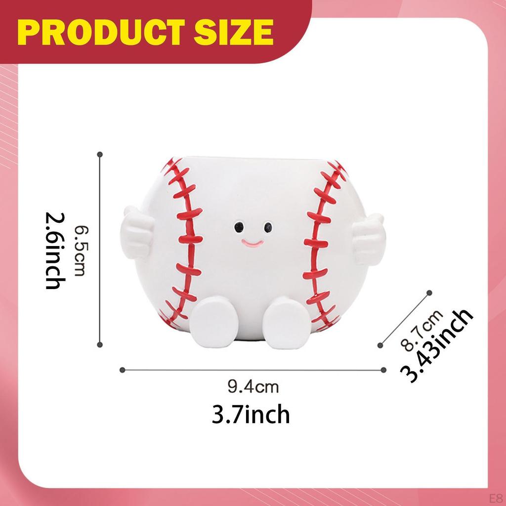 Small Face Planter Flower Pot Home Decor Sports Themed Creative Resin Plant with Drainage for