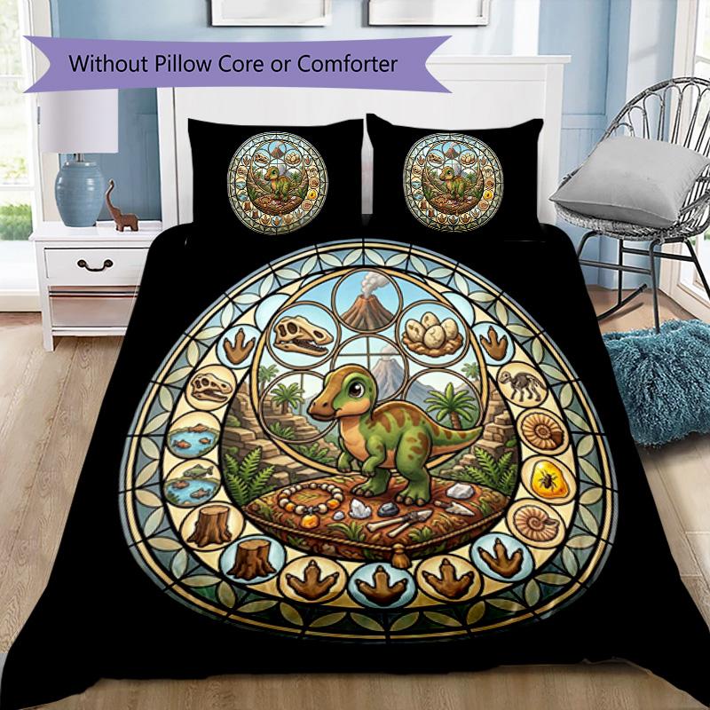 Prehistoric Glass Pattern Bedding,Quilt Set Quilt Cover Pillowcase Home Birthday Gift (1*duvet cover+2*pillowcase,without core)