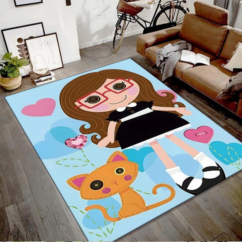 1pc Lalaloopsy4 Design Printed Area Rug Carpet for Bedroom Living Room Home Decor Rugs Mat Non Slip Mat Rug for Bedside