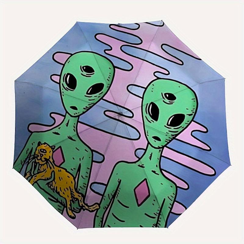 

1pc Alien Automatic Open/Close Umbrella, Ideal Fan Gift for Birthday, Christmas, Trendy Fashion y250828070