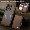 For iPhone 16 Pro Case JEEHOOD J09 RFID Blocking Card Holder Leather Back Phone Cover Compatible with MagSafe