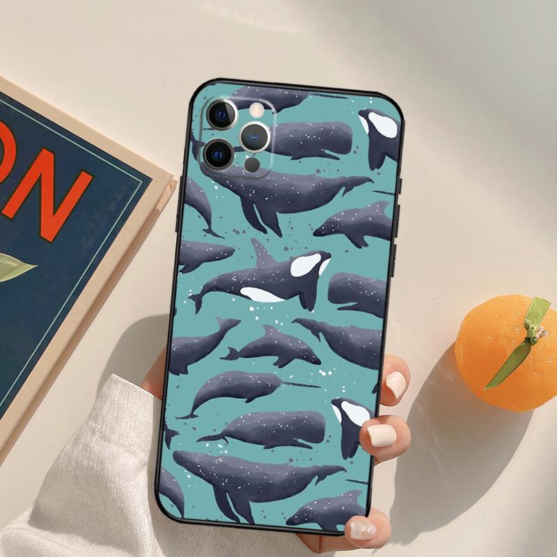 Orcas Killer Whales Case For iPhone 12 11 13 Pro Max Mini 7 8 Plus X XR XS Max SE 2020 Camera Protection Shell