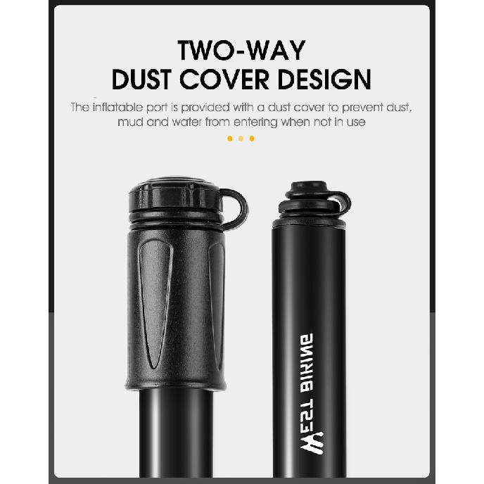 WEST BIKING Mini Bike Pump 100PSI Schrader Presta Valve MTB Road Cycling Pump Aluminum Alloy Bicycle Hand Air Pump Tire Inflator Mass Air Flow 3